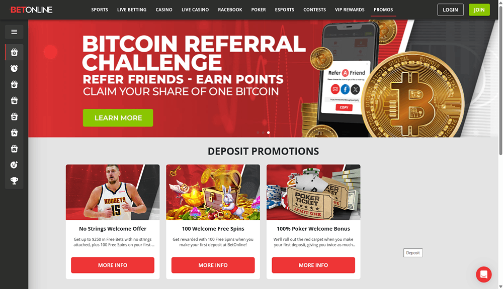 بونوس های سایت betonline
